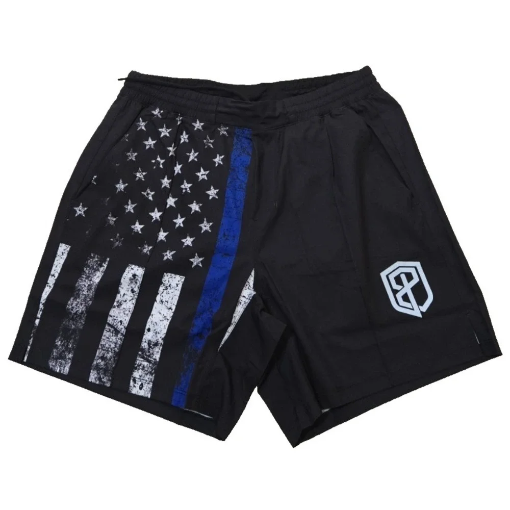 Born Primitive Defender Thin Blue Line Training Shorts Men's S  Black NWT